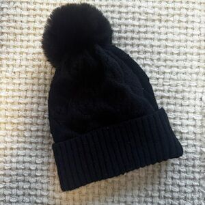 Cozy Black Pom-Pom Knit Beanie